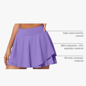 Women's High-Waist Lavender Skater Skort